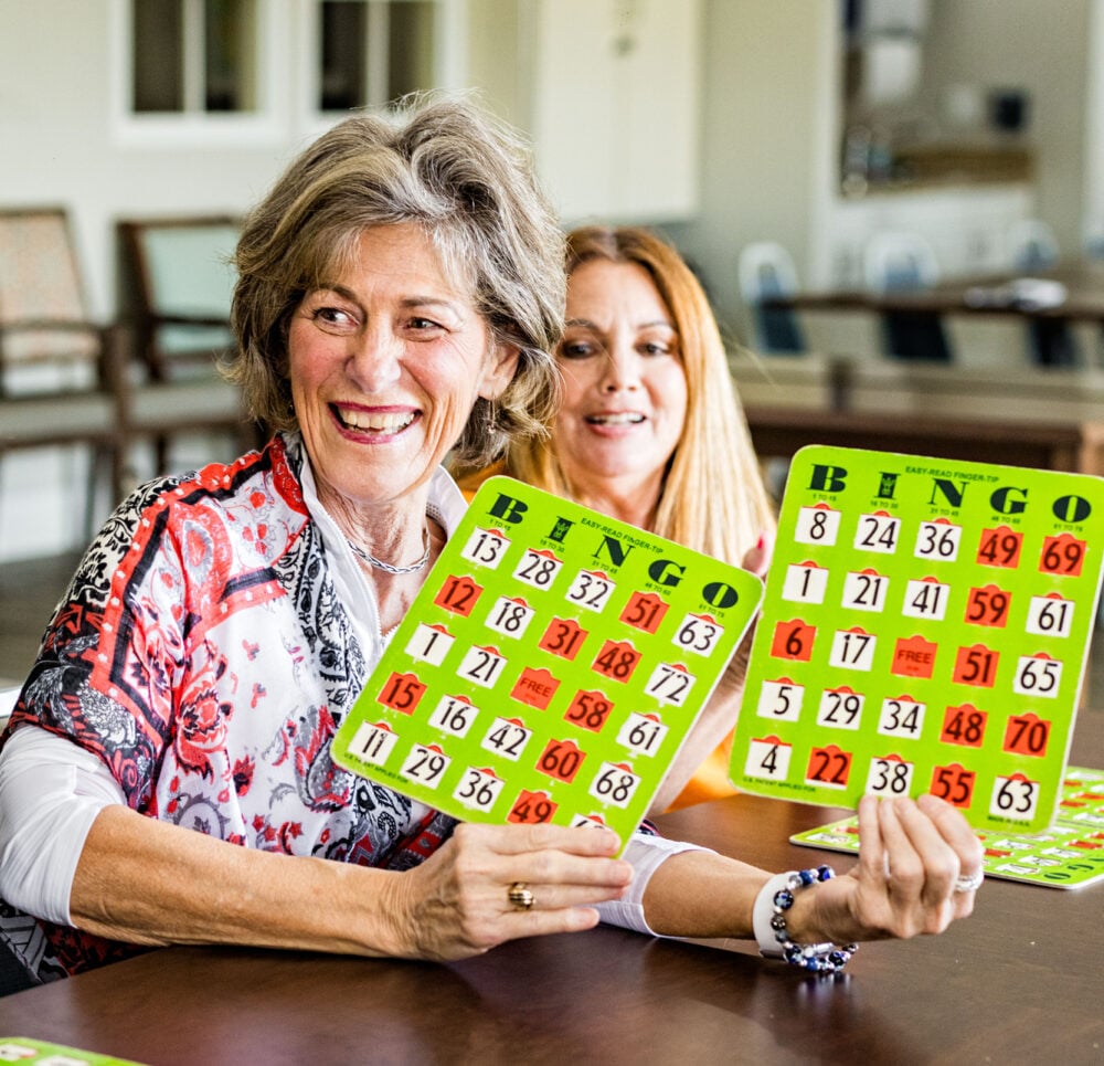 Seniors playing Bingo at a community